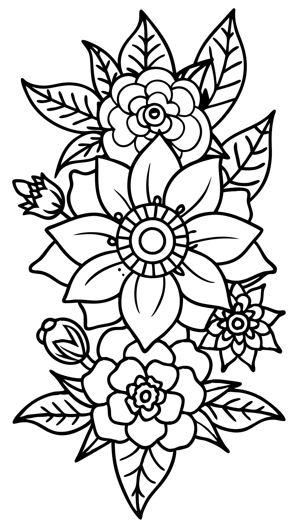 coloriages détaillés fleurs